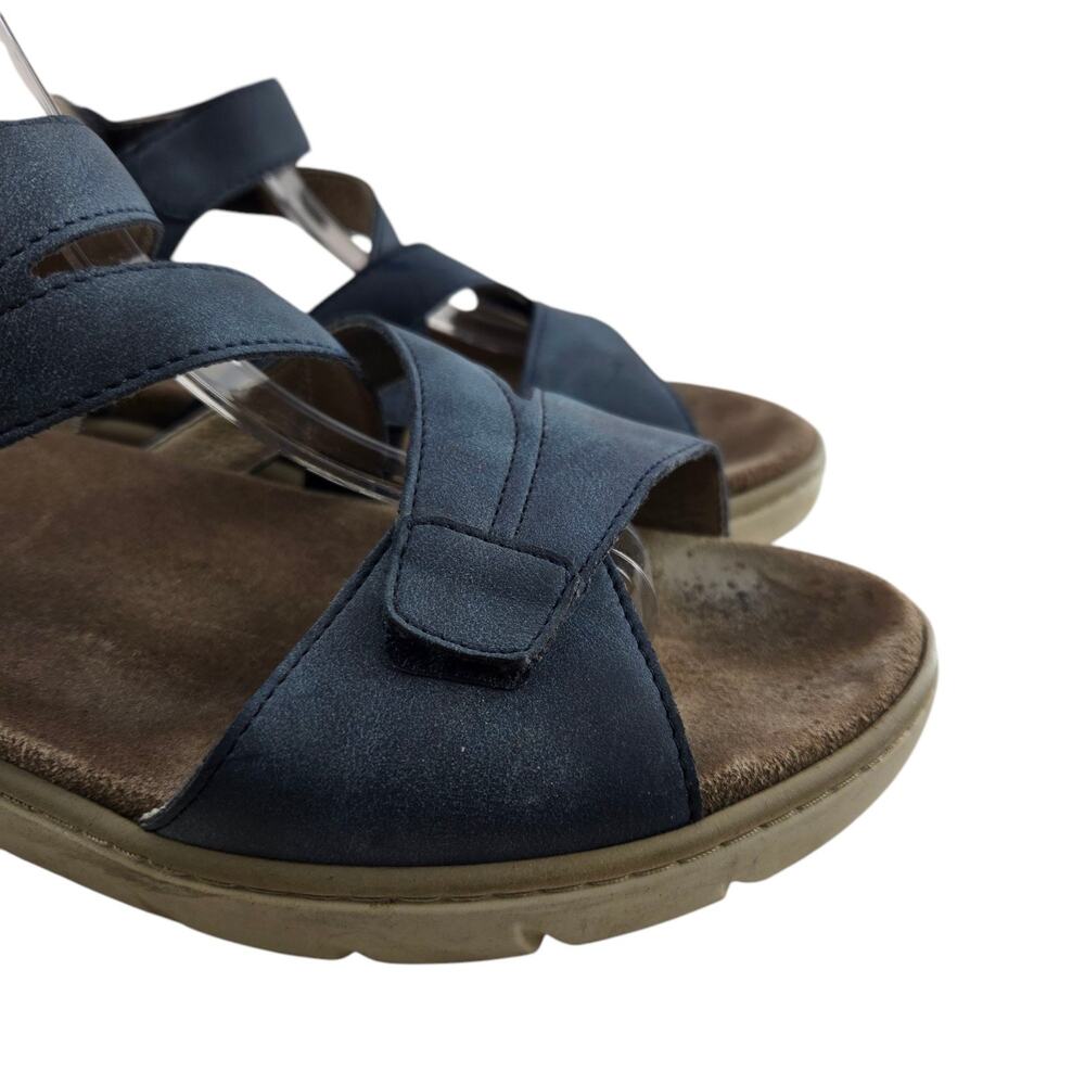 Wolky Ikiria Sandals Womens 9.5‎ 41 Blue Leather Slingback Adjustable Walking - Picture 3 of 11